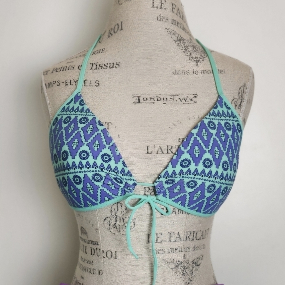 Y2K Aztec Triangle String Bikini Top